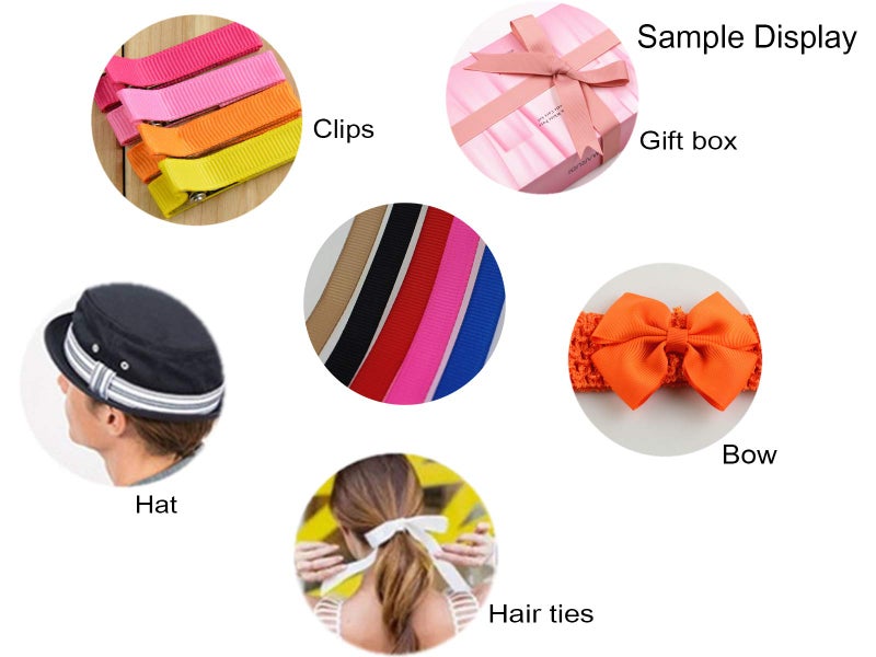 JESEP 20 Color Assorted Grosgrain Ribbon - 1/4 Inch (6mm) Wide x 100 Yards - for Hair Bows, Gift Wrapping, Sewing Trim, DIY Crafts - Thin Fabric Ribbon for Headbands & Boutique Packaging - Image 5